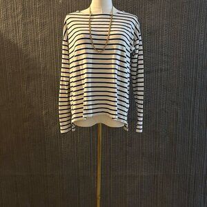 Striped long sleeve tee - zip sides